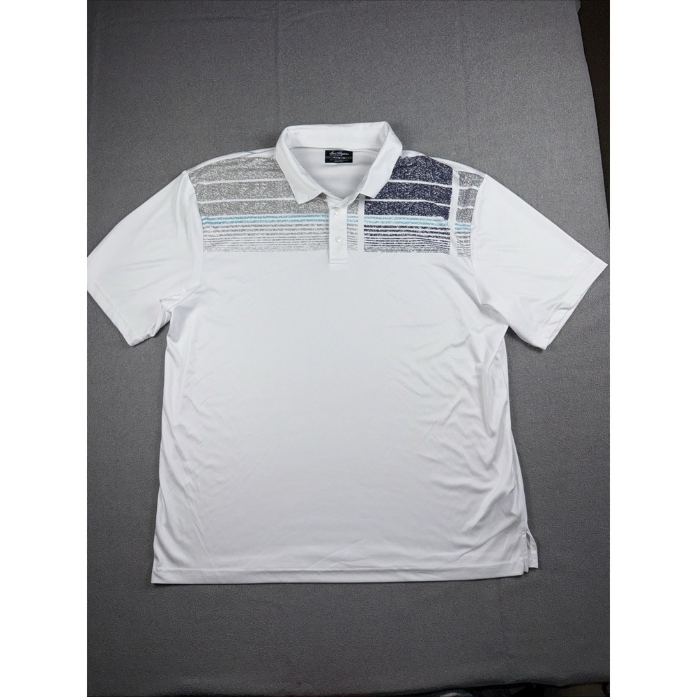 Ben‎ Hogan Polo Golf Shirt Mens XL Performance Floating Hotel White Gray